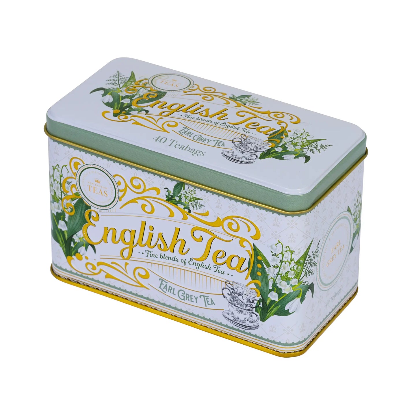 Lily of the Valley Classic Tea Tin with 40 Earl Grey Teabags - New English Teas