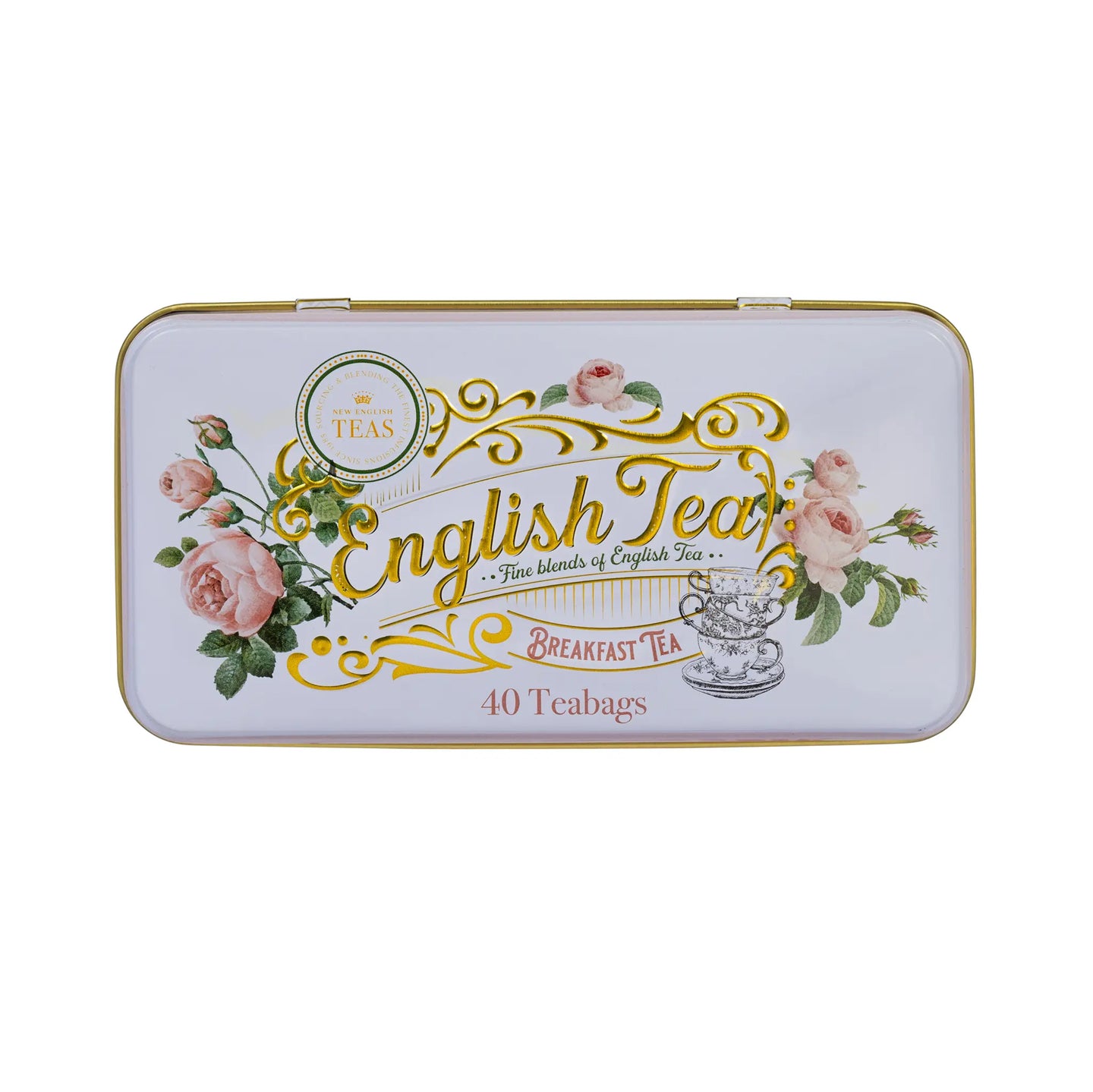 English Rose Classic Tea Tin with 40 Breakfast teabags - New English Teas