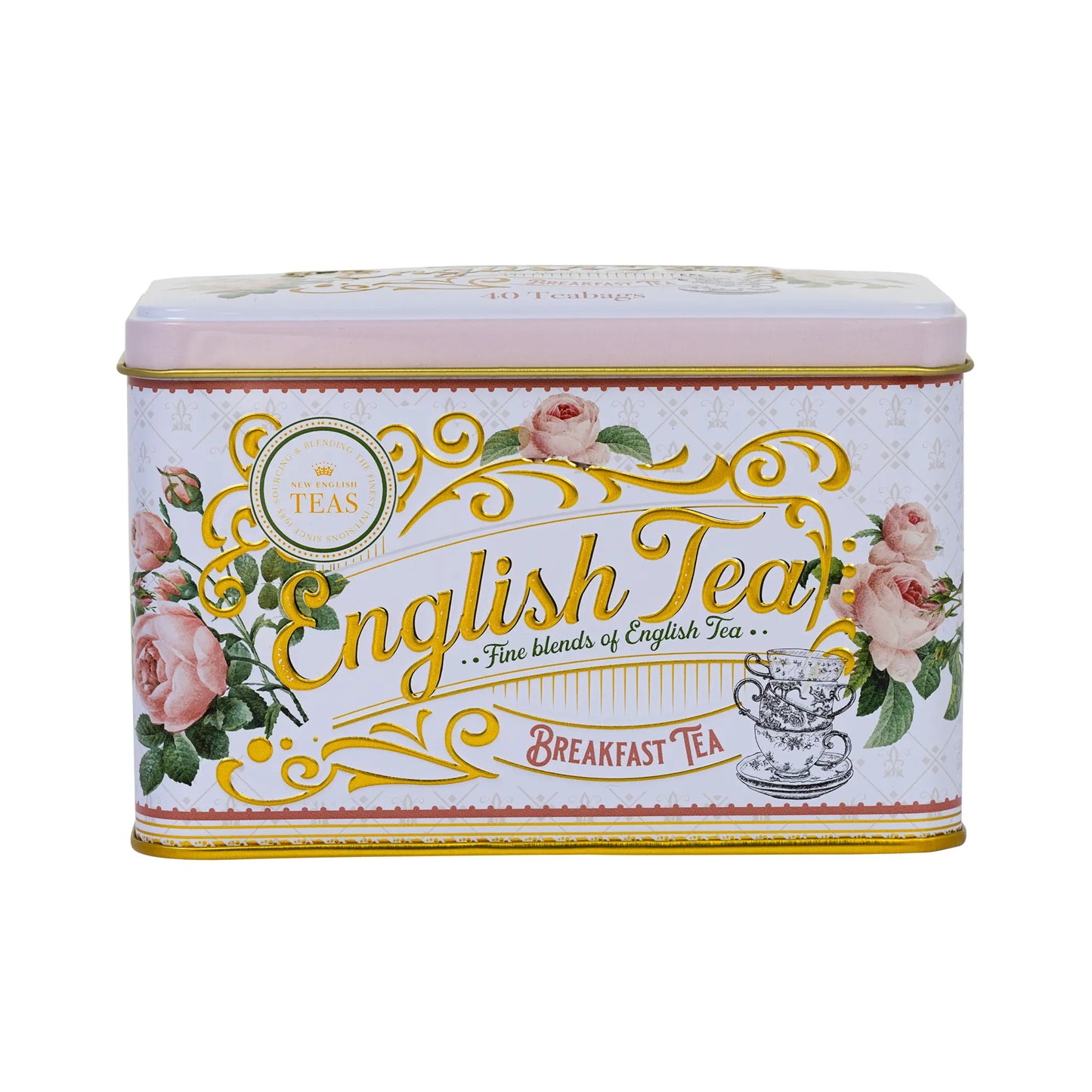 English Rose Classic Tea Tin with 40 Breakfast teabags - New English Teas