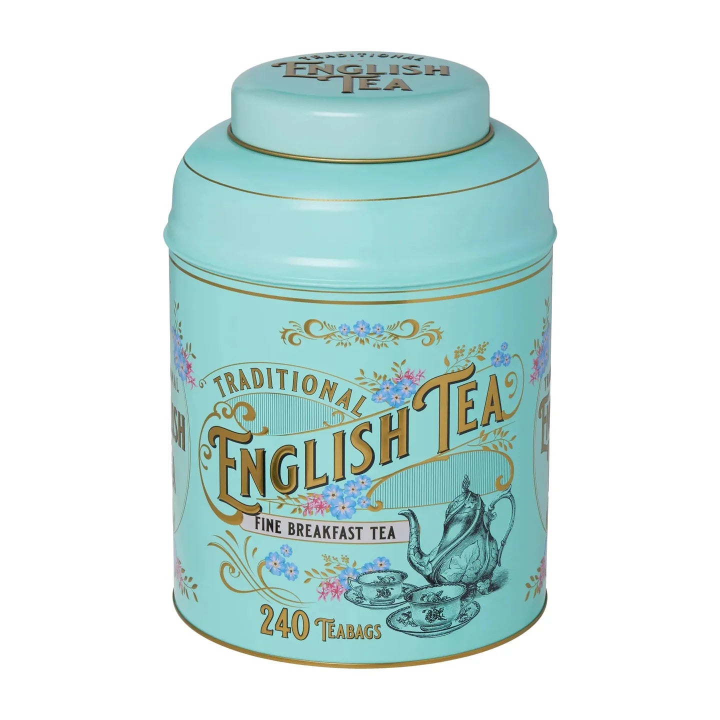 Vintage Victorian Tea Caddy XL Mint Green by New English Teas