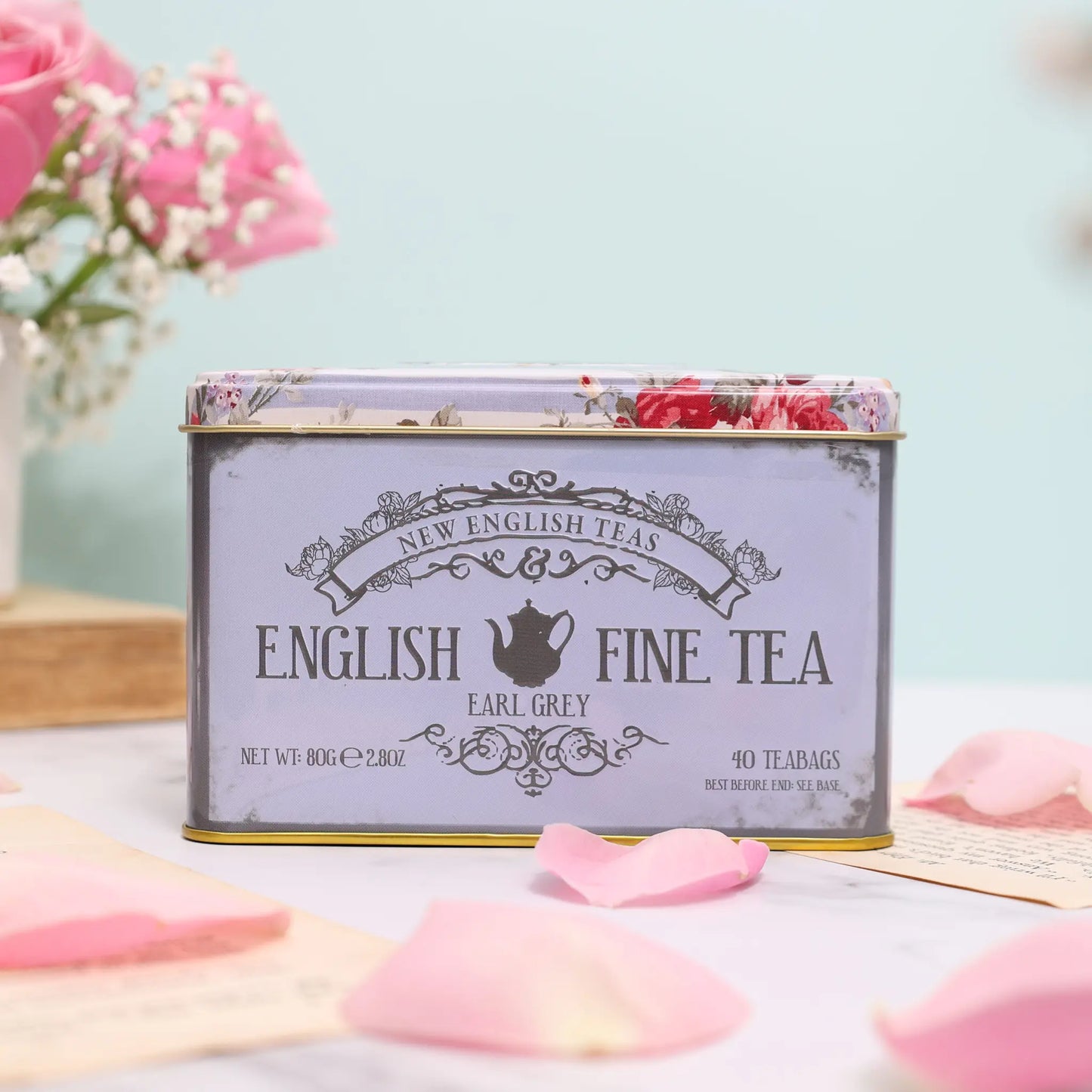 Vintage Floral Classic Tea Tin