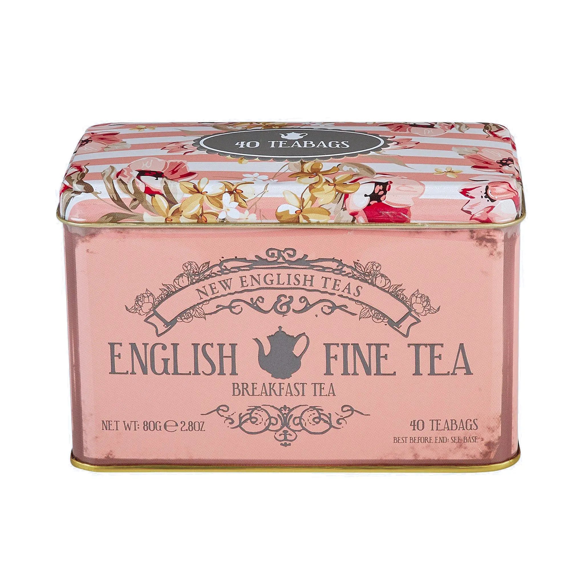 Vintage Floral Classic Tea Tin - Blush