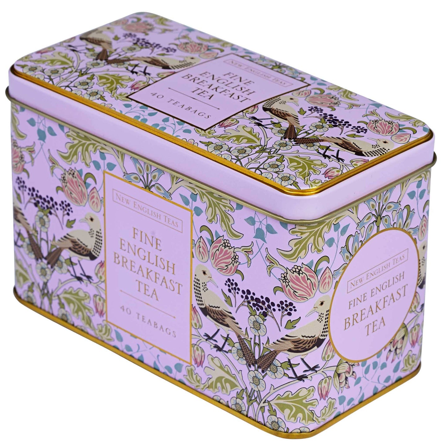 The Song Thrush Tea Tin in Pale Pink Tea Tins New English Teas 