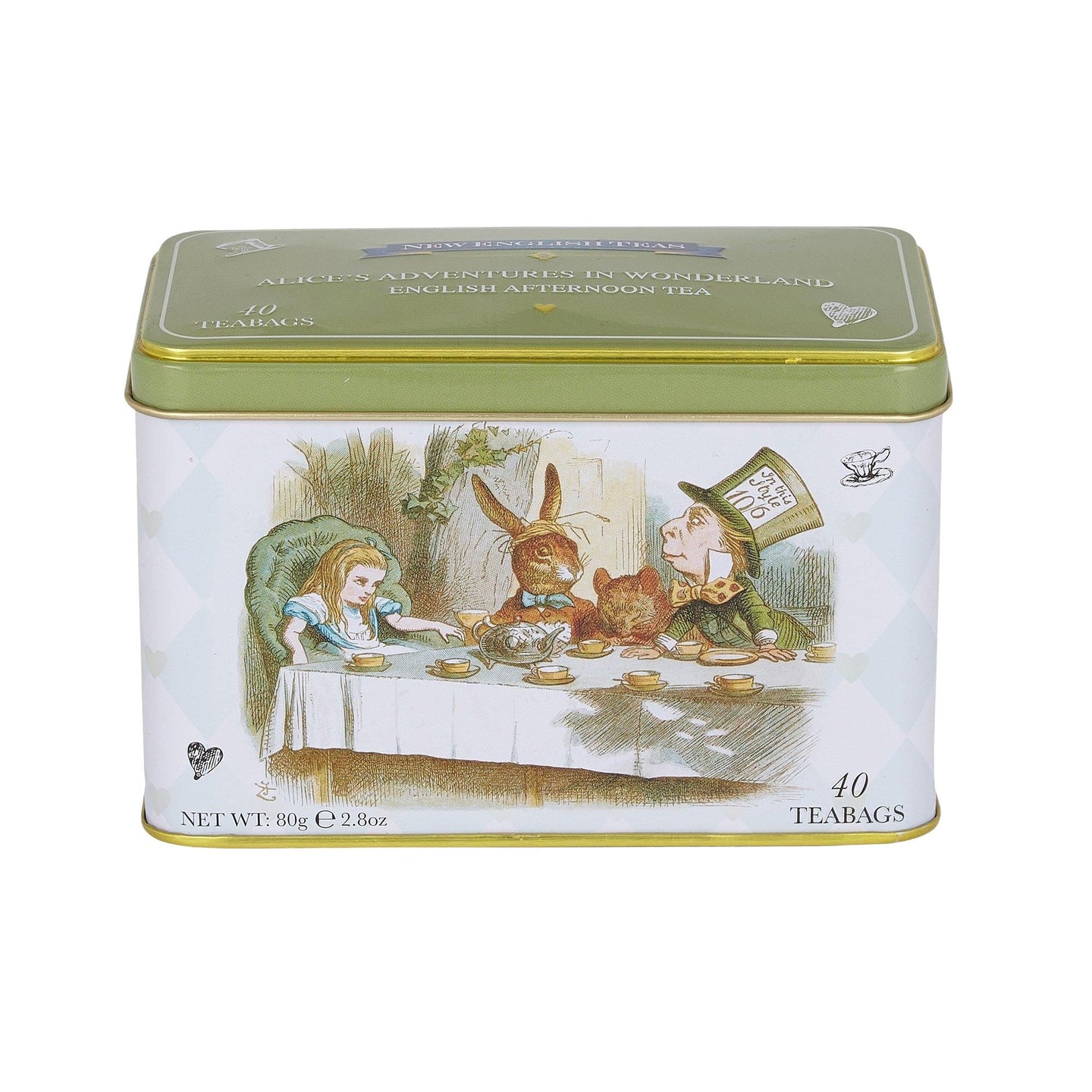 Alice In Wonderland Tea Tin with 40 English Afternoon Teabags Black Tea New English Teas 