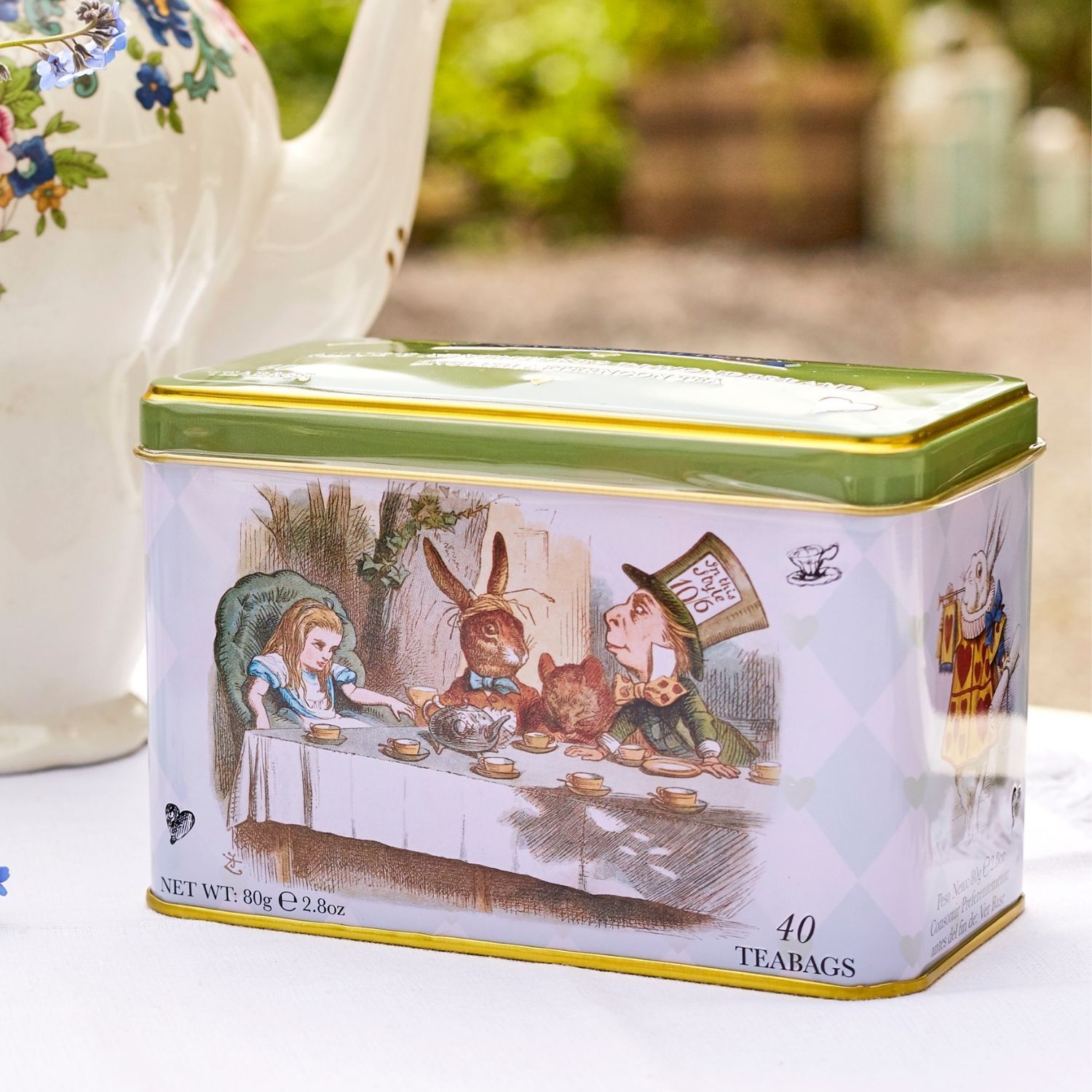 Alice In Wonderland Tea Tin with 40 English Afternoon Teabags Black Tea New English Teas 