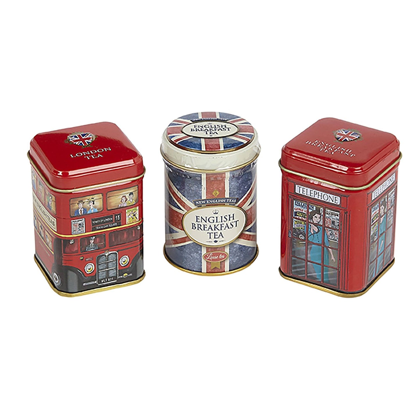 British Icons Triple Tea Selection Mini Tin Gift Pack Black Tea New English Teas 