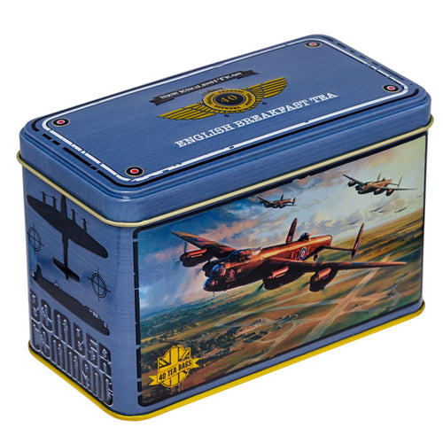 Lancaster Bomber Tea Tin with 40 English Breakfast teabags Black Tea New English Teas 