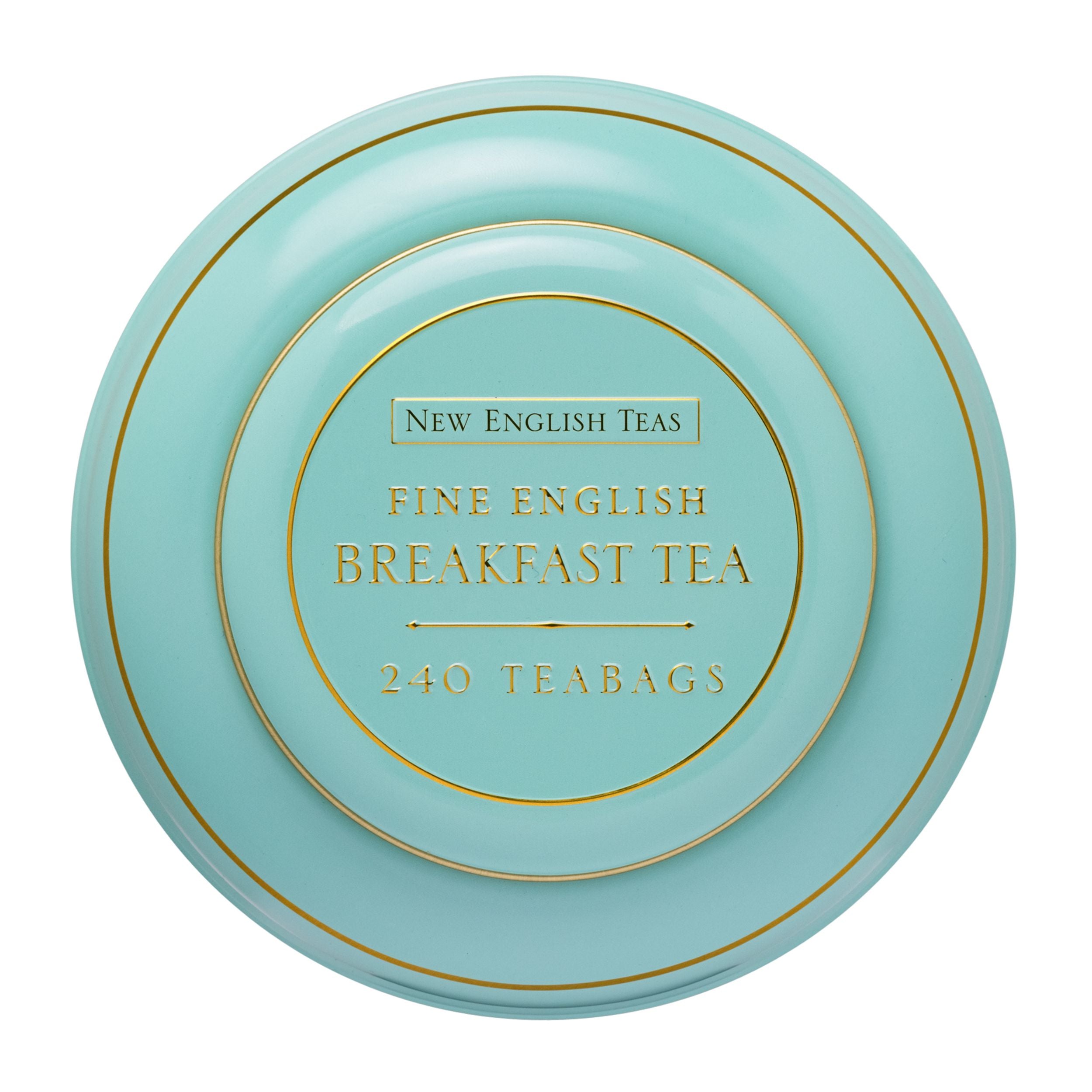 Mint Green Song Thrush & Berries Tea Caddy With 240 English Breakfast Teabags Tea Tins New English Teas 
