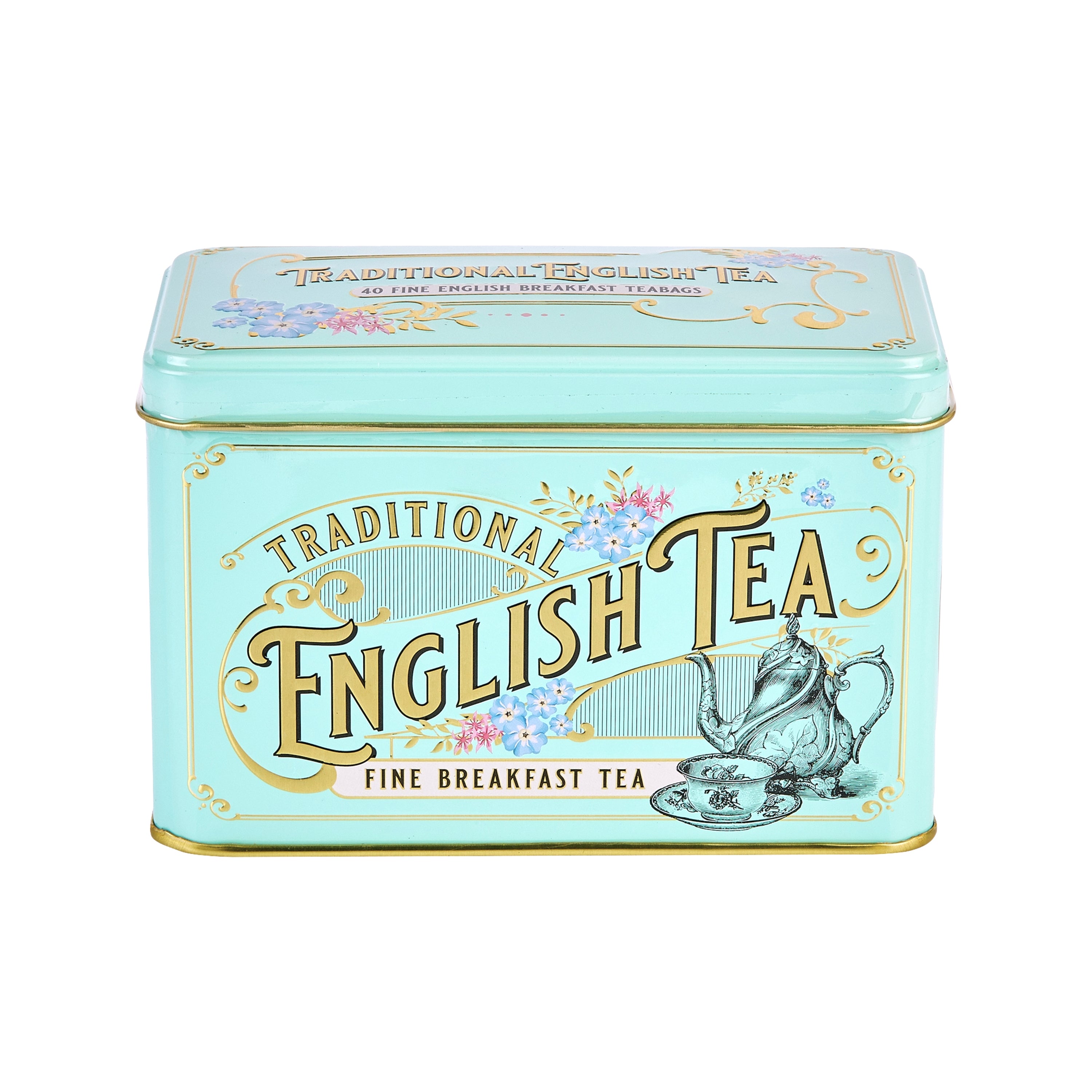 Mint Green Vintage Victorian Tea Tin With 40 English Breakfast Teabags Tea Tins New English Teas 