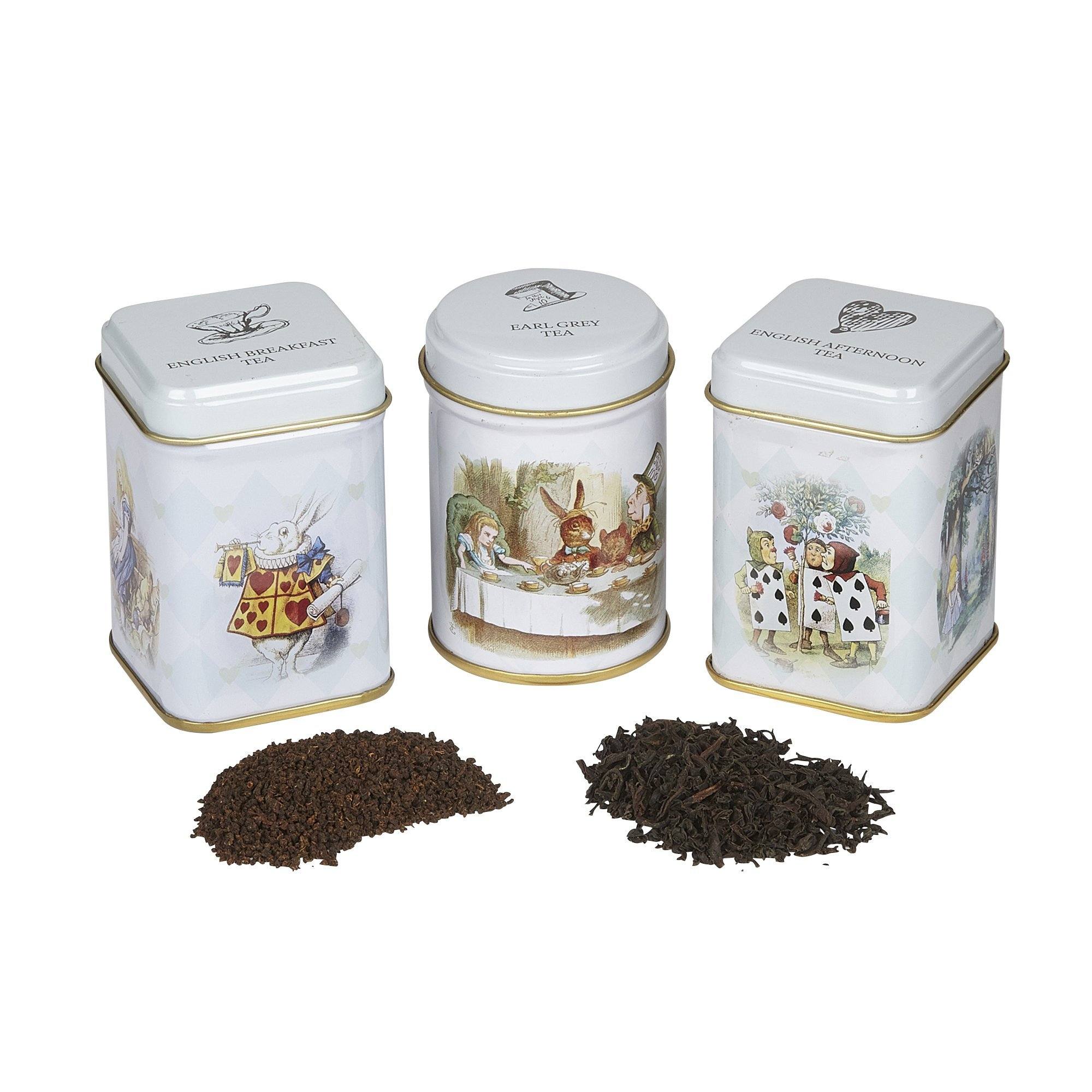 New English Teas Alice in Wonderland Triple Tea Selection Mini Tins Black Tea New English Teas 