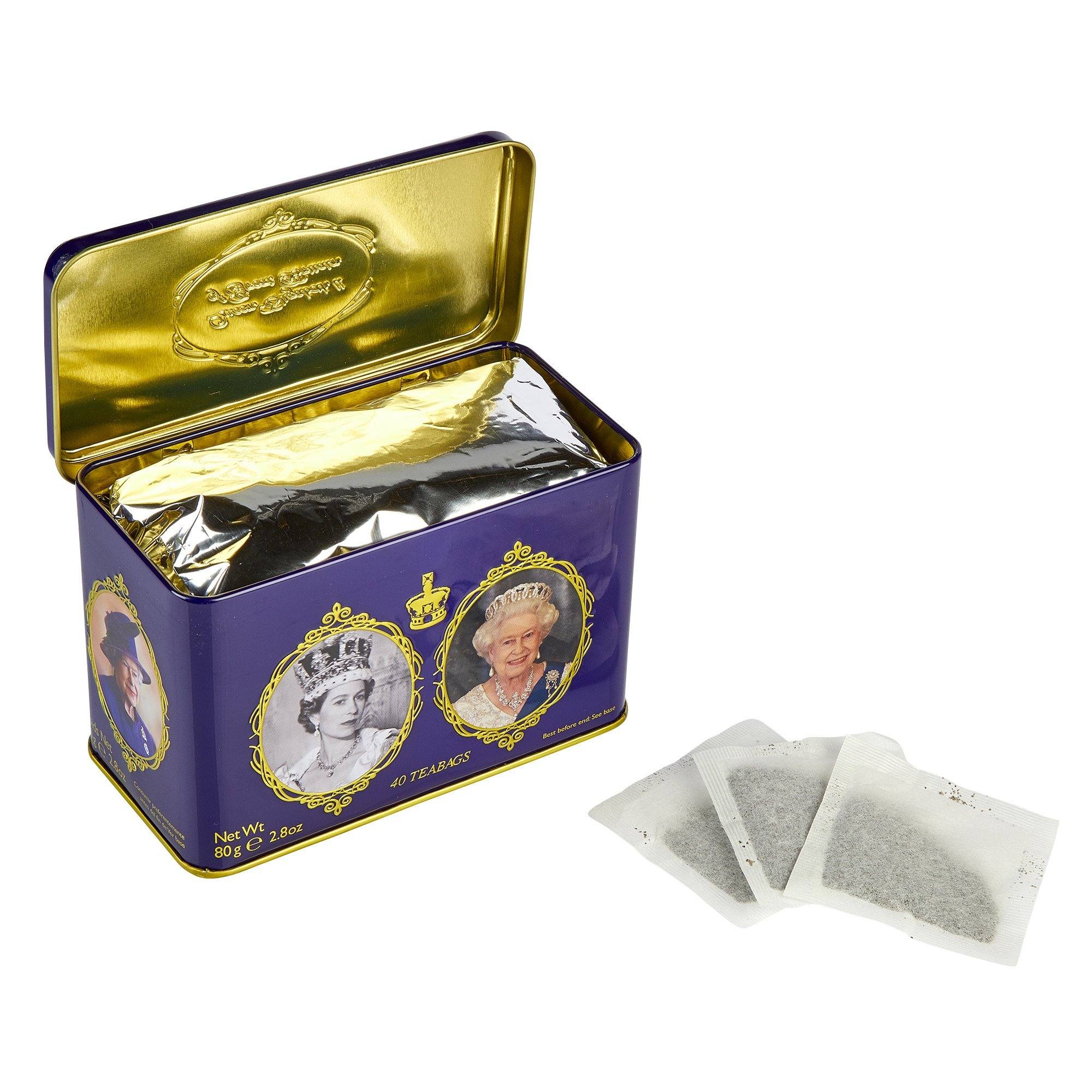 Queen Elizabeth II English Breakfast Tea Tin 40 Teabags Black Tea New English Teas 