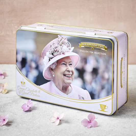 Queen Elizabeth II Tea Tin with 72 teabag selection Black Tea New English Teas 