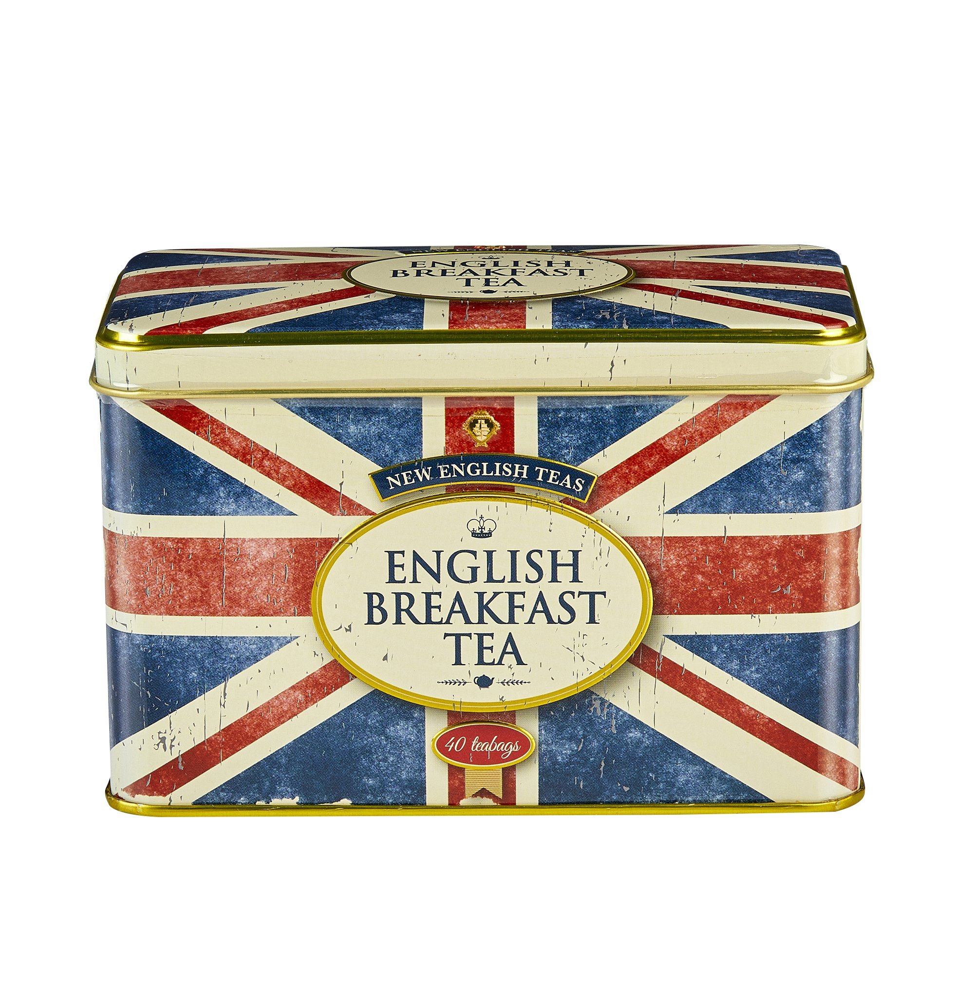 Retro Union Jack English Breakfast Tea Tin 40 Teabags Black Tea New English Teas 