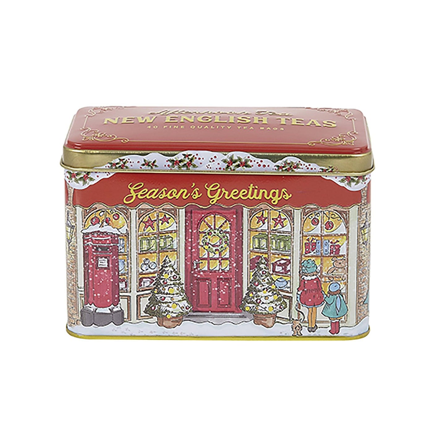 Season's Greetings Christmas Tea Tin 40 Teabags Black Tea New English Teas 