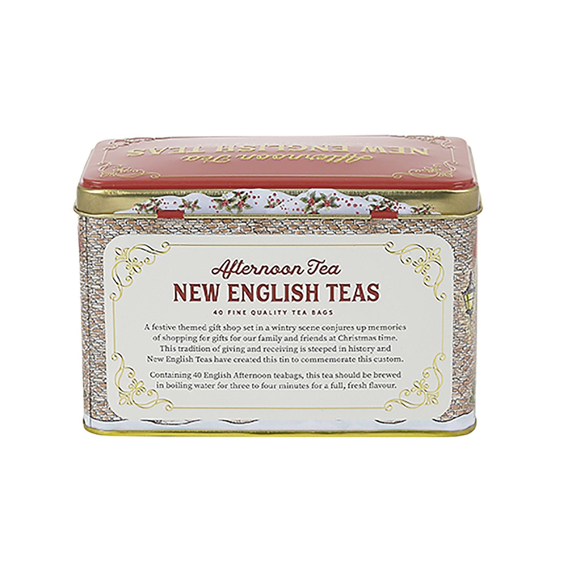 Season's Greetings Christmas Tea Tin 40 Teabags Black Tea New English Teas 