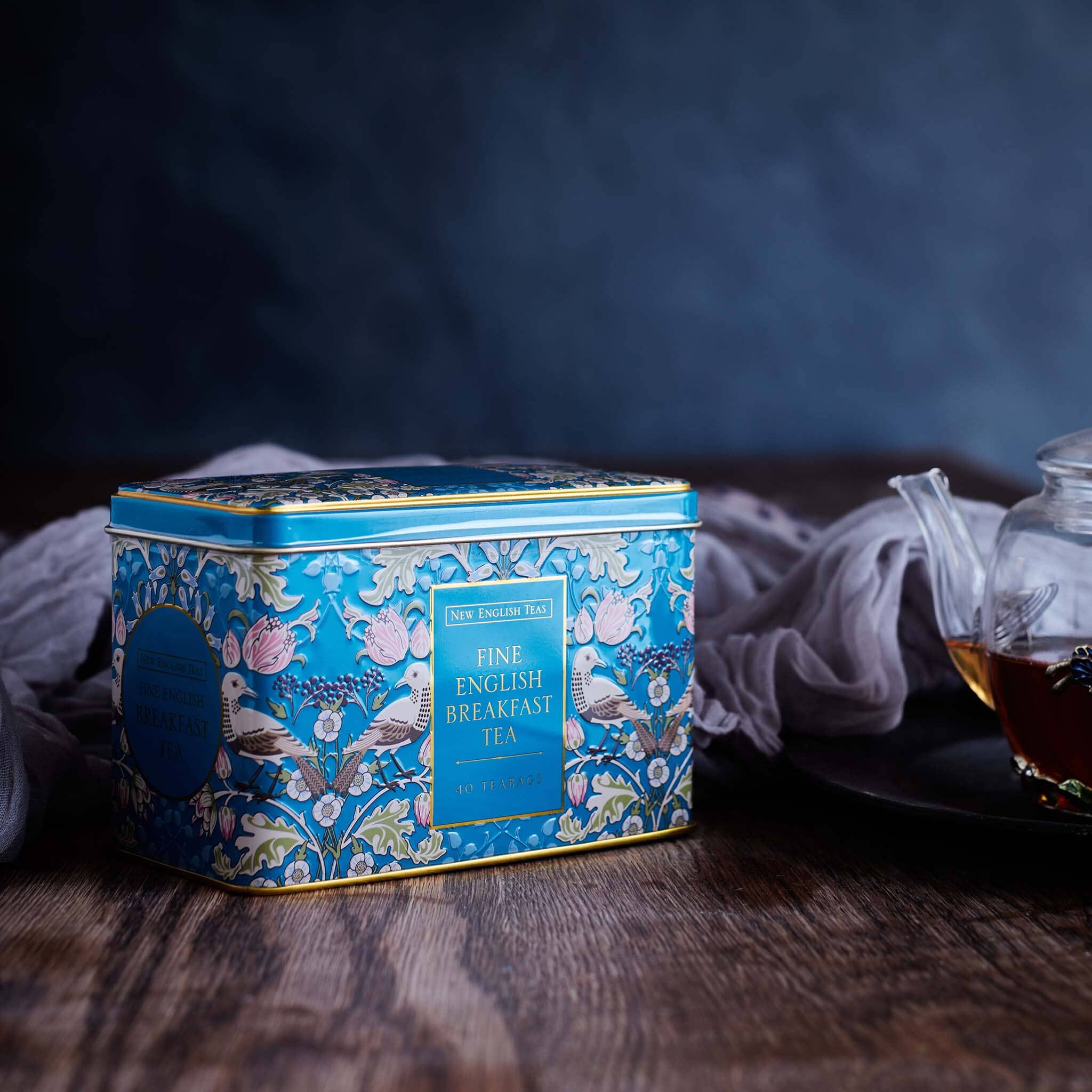 Song Thrush & Berries Tea Tin With 40 English Breakfast Teabags Tea Tins New English Teas 