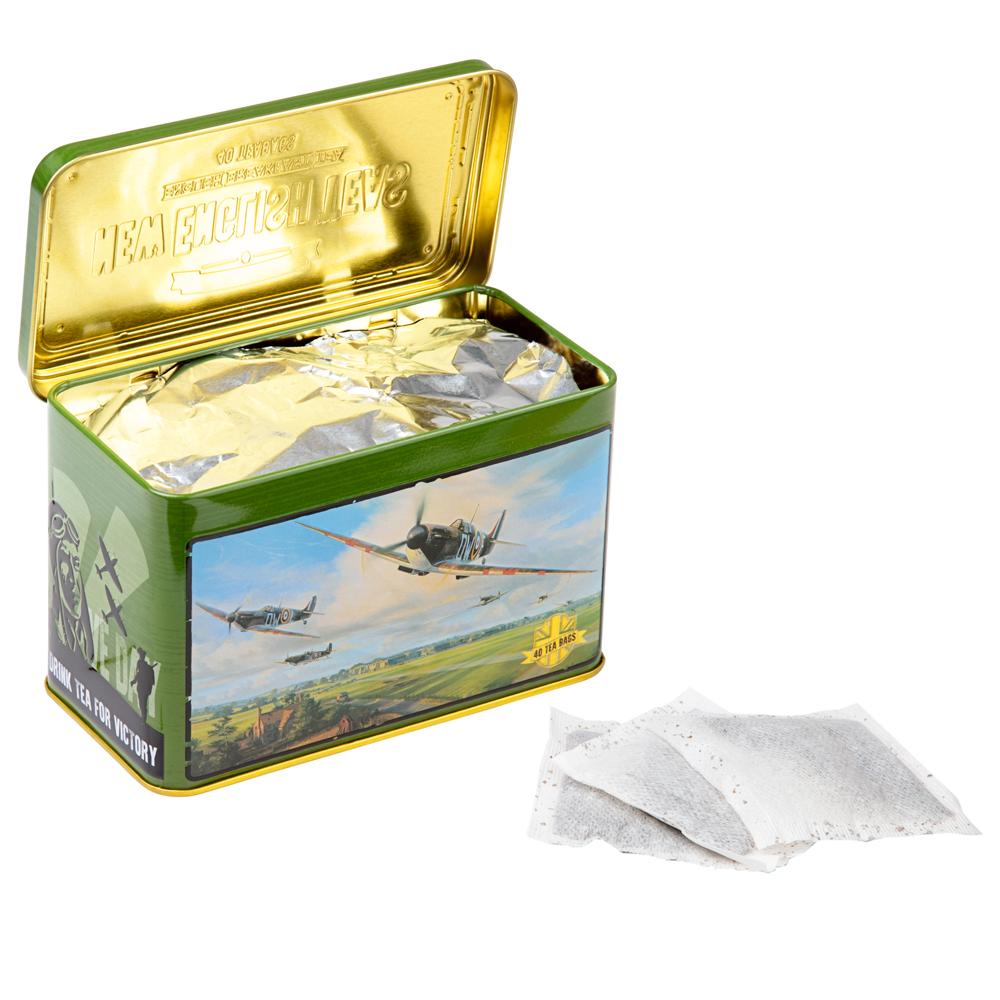 Spitfire Tea Tin with 40 English Breakfast teabags Black Tea New English Teas 