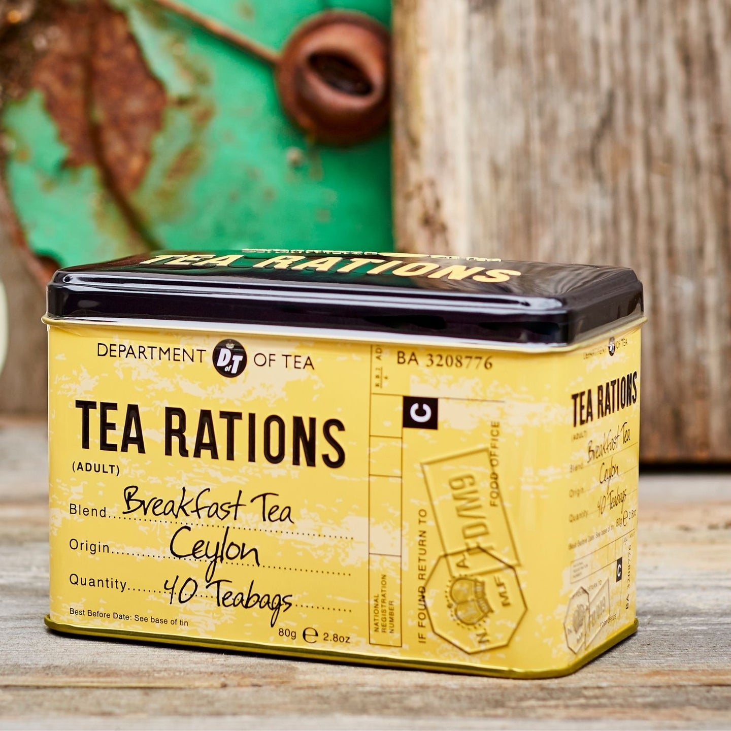 Tea Rations Tea Tin with 40 English Breakfast teabags Black Tea New English Teas 