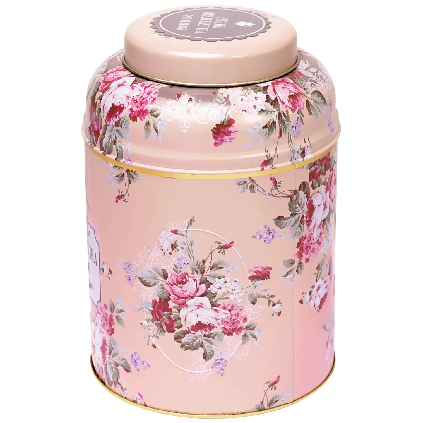 XL Vintage Tea Caddy in Floral Blush Tea Tins New English Teas 