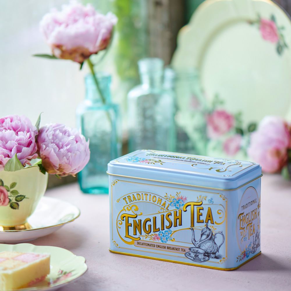 Vintage Victorian Powder-Blue Tea Caddy with 40 1869 Blend Teabags Black Tea New English Teas 
