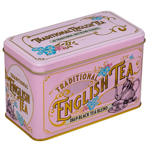 Vintage Victorian Tea Tin - Rose Pink