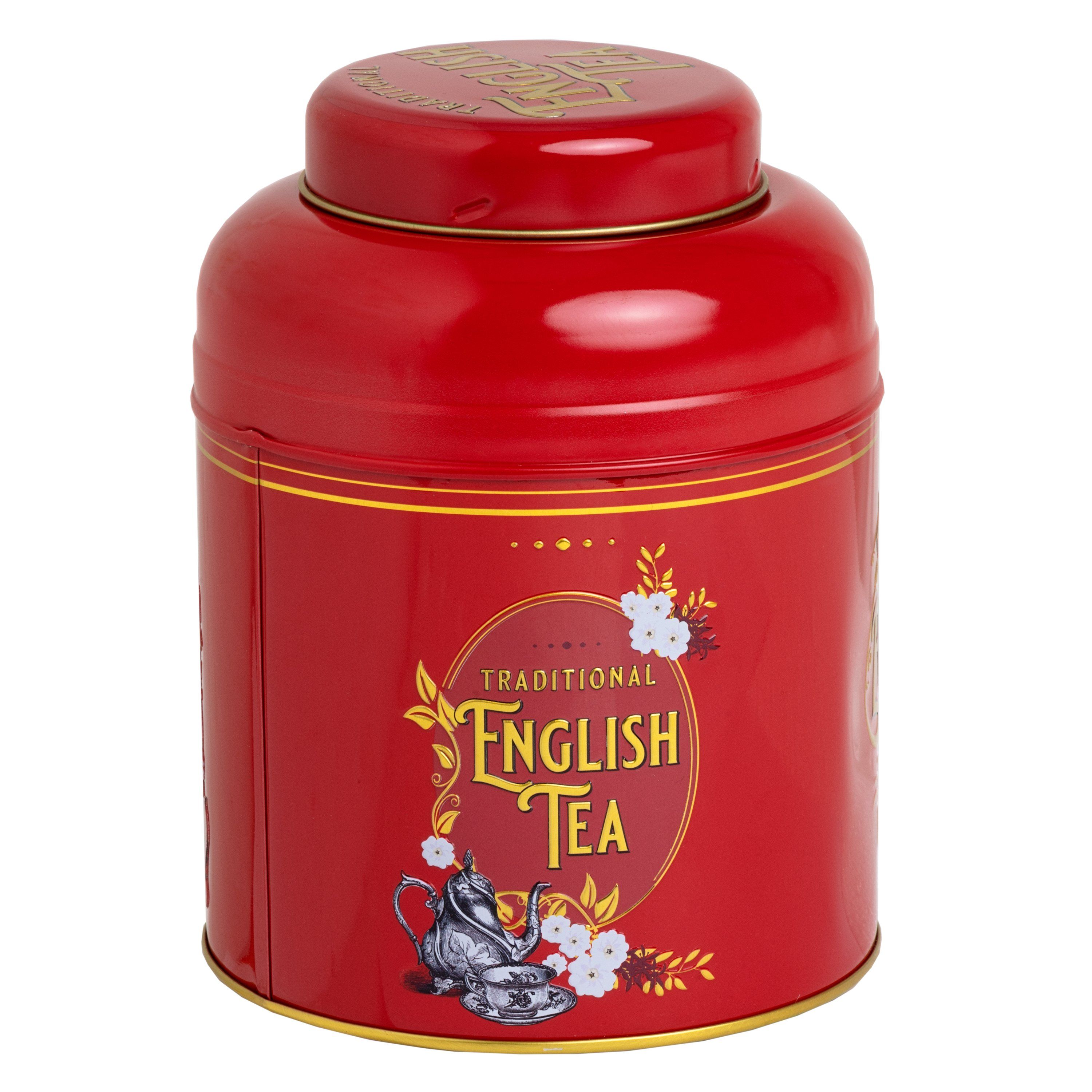 Vintage Victorian Tea Caddy, in red, with 80 English Breakfast Teabags Black Tea New English Teas 