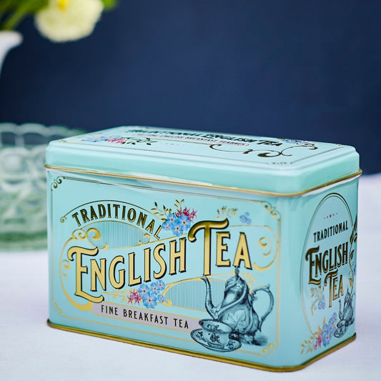 Vintage Victorian Tea Tin with 40 English Breakfast teabags Black Tea New English Teas 
